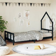 Giroletto per Bambini Nero 90x200 cm in Legno Massello di Pinocod mxl 118866
