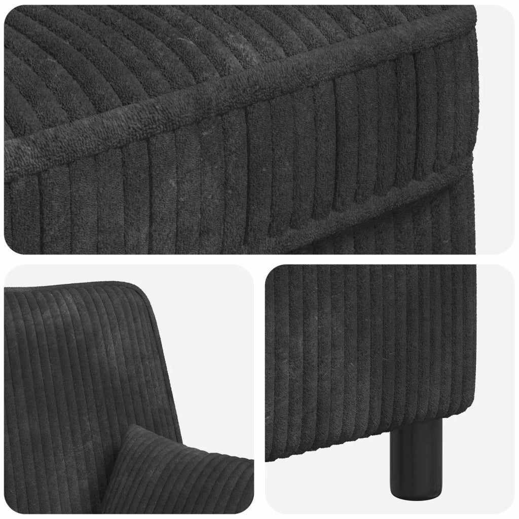 Poltrona XL con Cuscini Grigio Scuro Tessuto a 1,5 linee 42043477