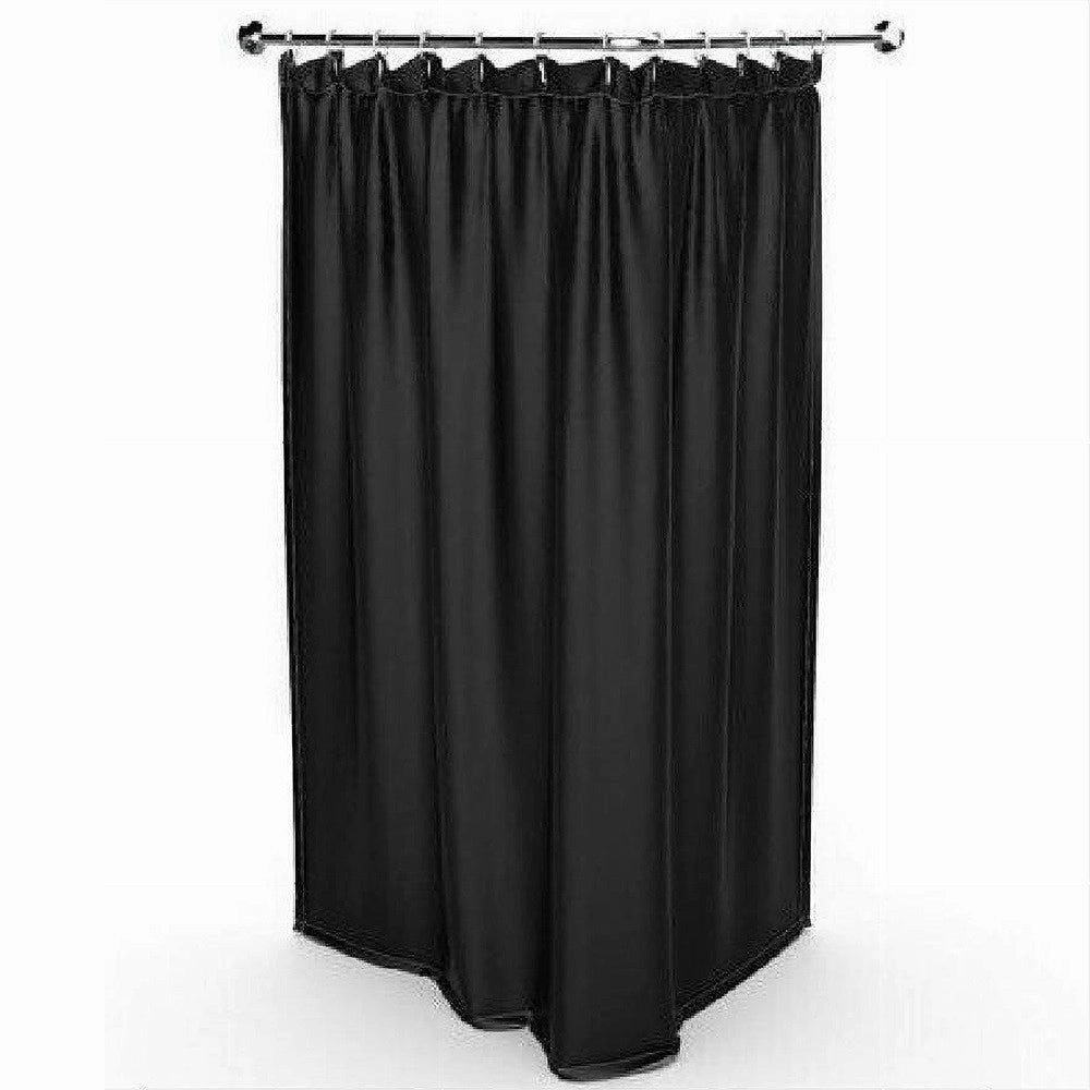 Trade Shop - Tenda Doccia Antimuffa Impermeabile 180 X 200 Cm Con Anelli Bagno Nera 69768 -