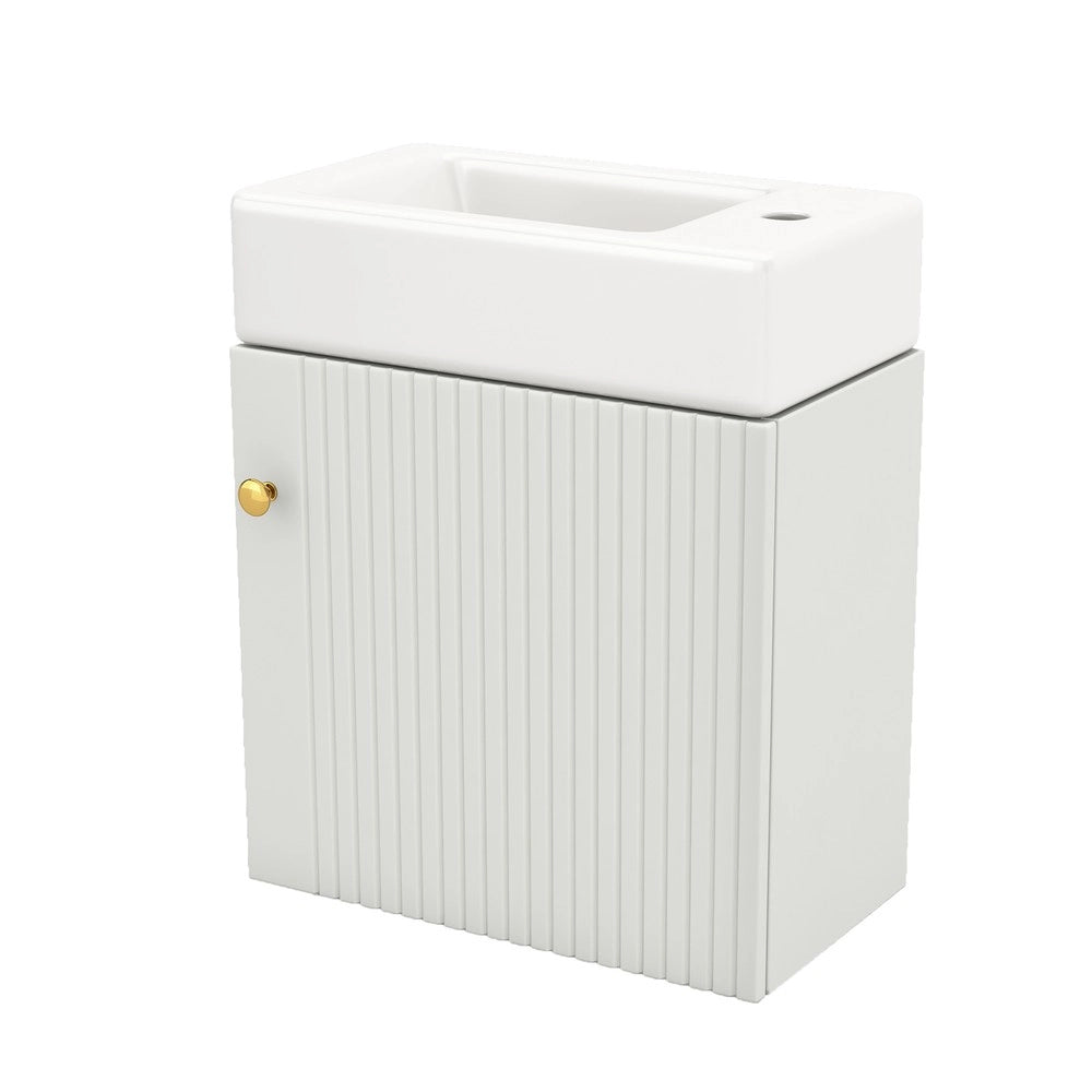 Mobile Bagno con Lavabo e Sottolavabo Sospeso 46 cm ¨C Xylo ¨C Bianco