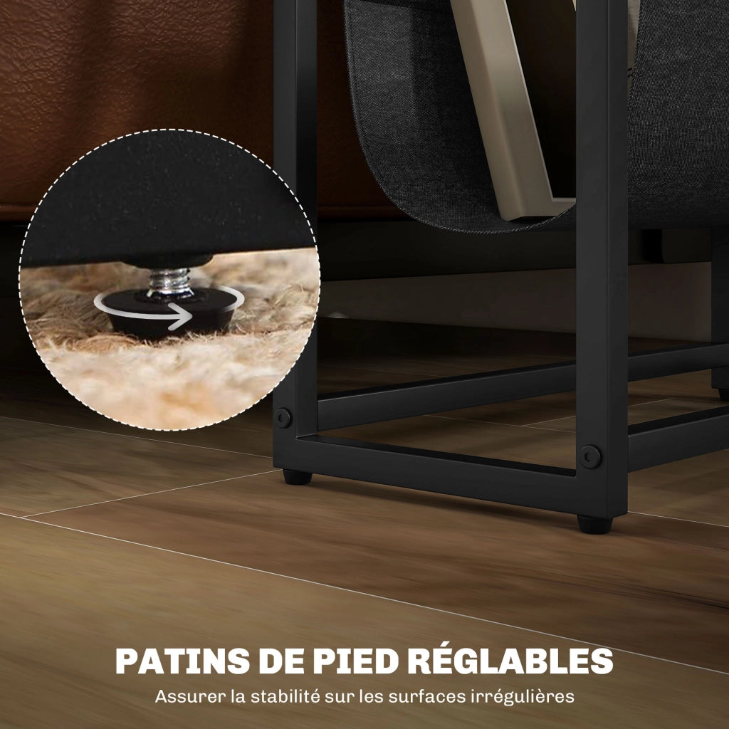 Tavolino da salotto con scaffale e porta riviste ¨C Minimal ¨C in acciaio 43x18x56 cm