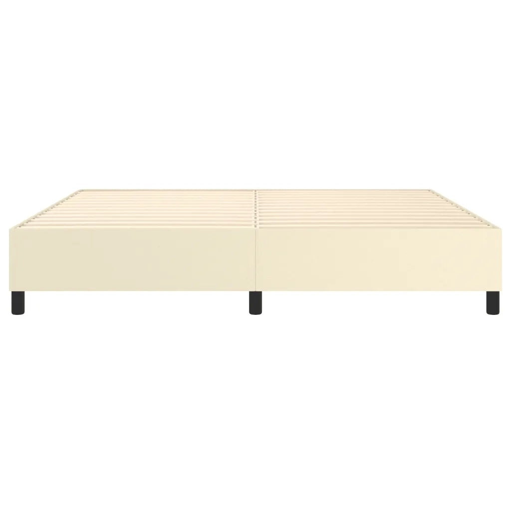 Struttura Letto a Rete a Molle-Giroletto Crema 200x200 cm in Similpelle 861133