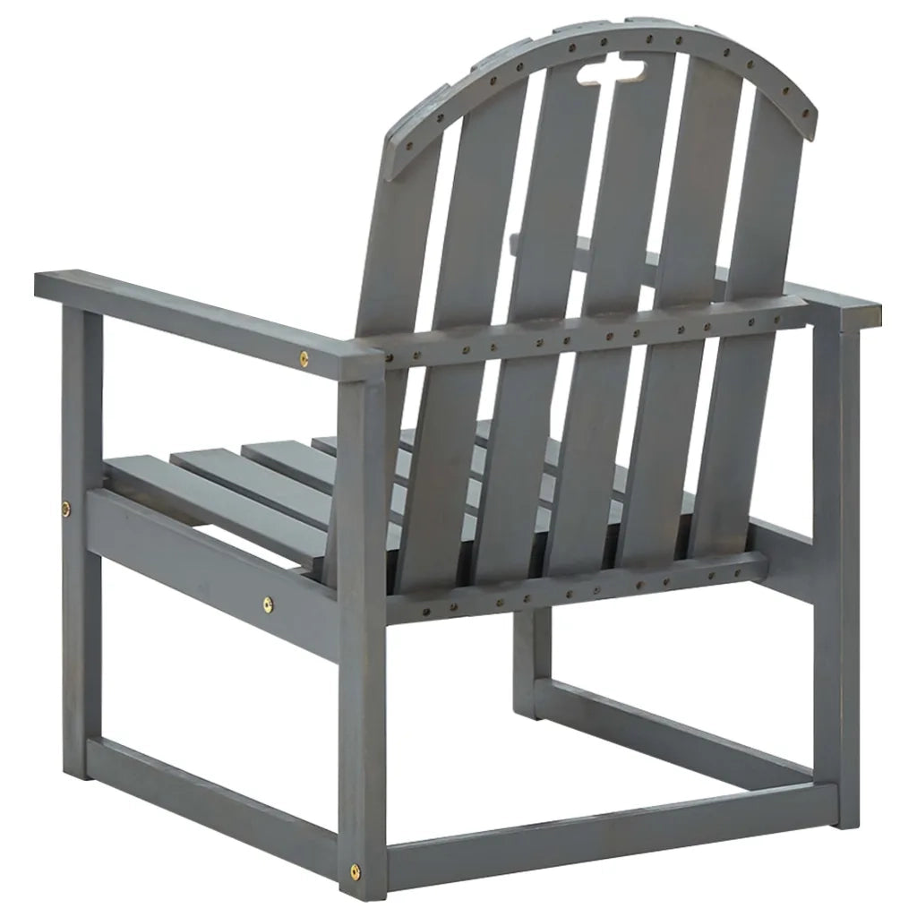 Sedie da Giardino 2 pz Grigie in Legno Massello di Acacia cod mxl 13893