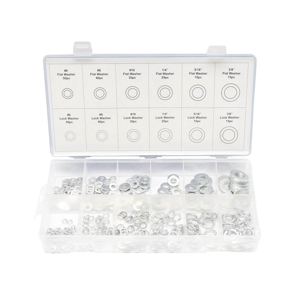 Set di 350 rondelle piane e Grover