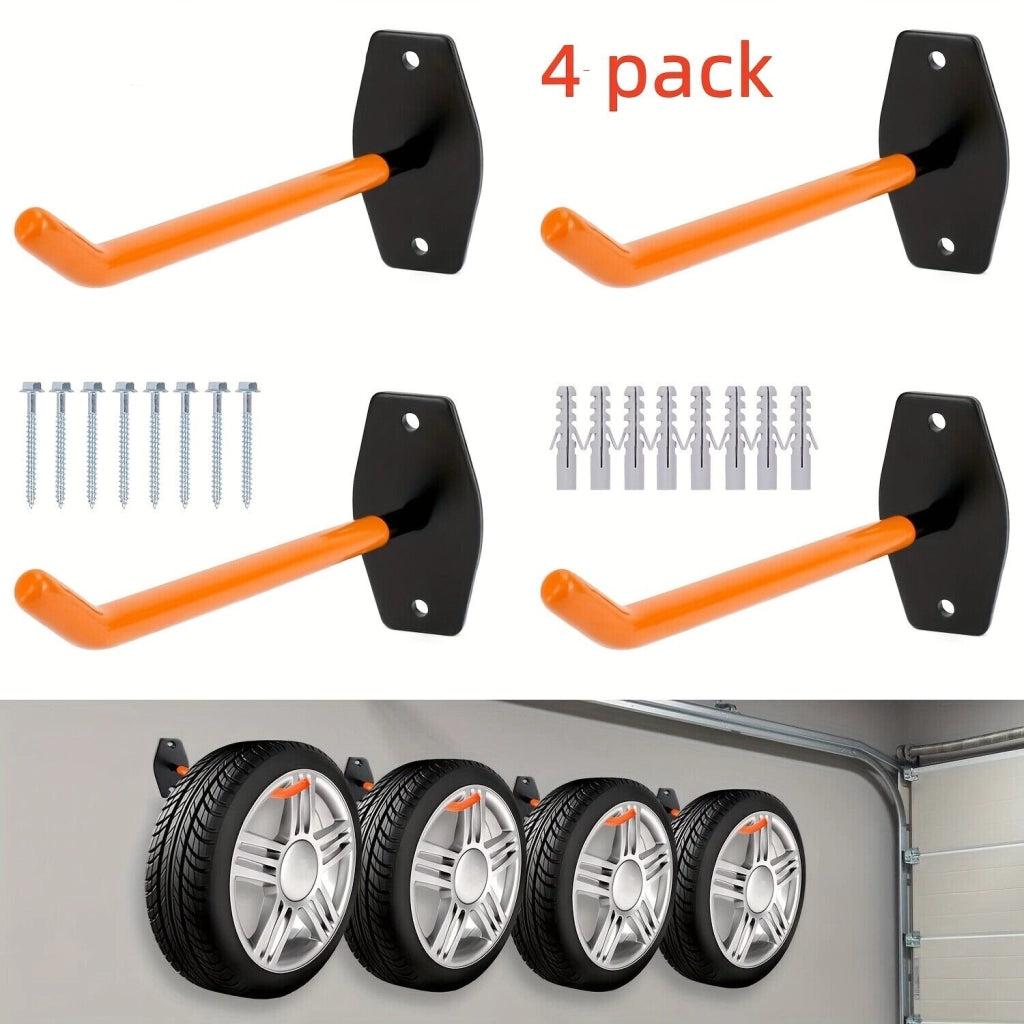 Supporto parete per pneumatici ¨C zephmum ¨C 4 pezzi, grigio, metallo