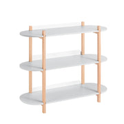 SoBuy Libreria multifunzionale Scaffale con 3 ripiani Tavolino da Caffè Portaoggetti salvaspazio Grigio 100 x 33 x 88 cm HSTR01-H-HG