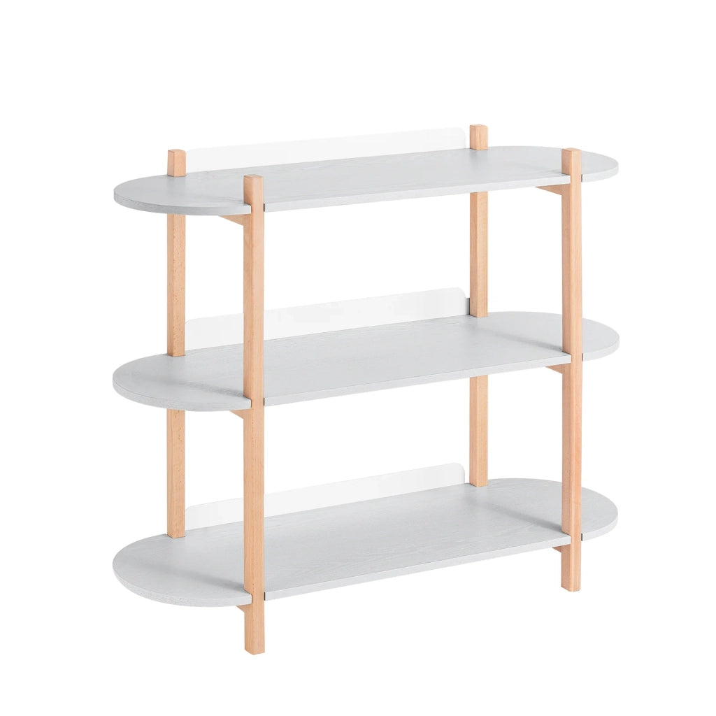 SoBuy Libreria multifunzionale Scaffale con 3 ripiani Tavolino da Caffè Portaoggetti salvaspazio Grigio 100 x 33 x 88 cm HSTR01-H-HG