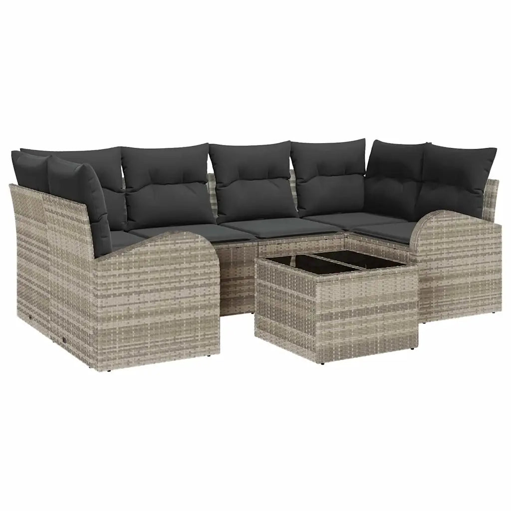 Set Divano da Giardino Grigio chiaro 55 x 55 x 37 cm polyrattan