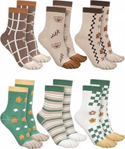 Calze per piedi - Donne - 6 Paia - Cotone - Calze Yoga - Tessuto liscio - Senza nodi fastidiosi - Calze per dita - Calze per dita - Donne - Calze per runner - Calze per sneakers - Antibatterico - Respiranti - Elasticità - Calze comode