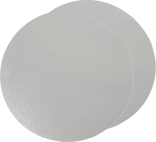 Piastre per torte - Piastre decorative rotonde in cartone - Doppia faccia argento - 15cm Ø - Set da 10