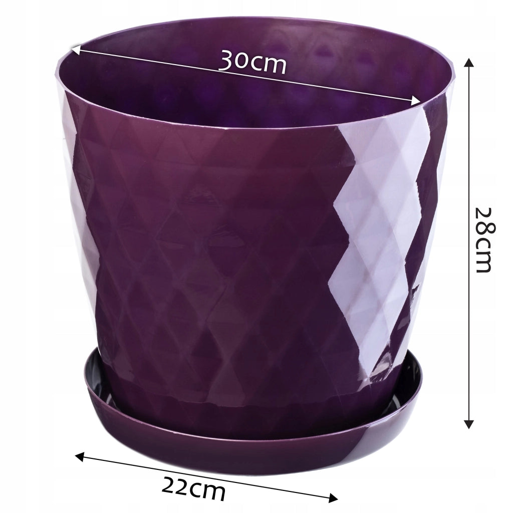 Vaso da fiori in plastica KADAX con supporto, coprivaso, 30 cm, viola, Kadax