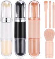Set di pennelli da trucco 4 in 1 3 pezzi - Portatile per labbra, ombretto e fondotinta