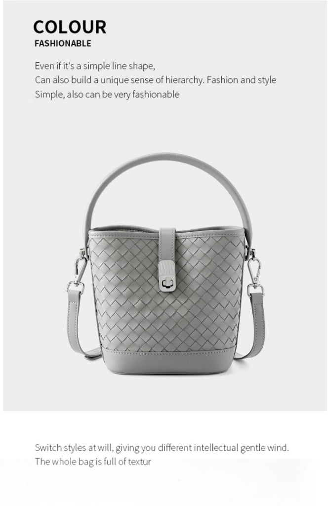 Borsa a tracolla da donna in vera pelle, colore grigio.