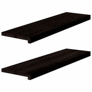 Gradini 2 pz | Tappetini per scale autoadesivi Marrone Scuro 90x30x2 cm Legno Massello Rovere