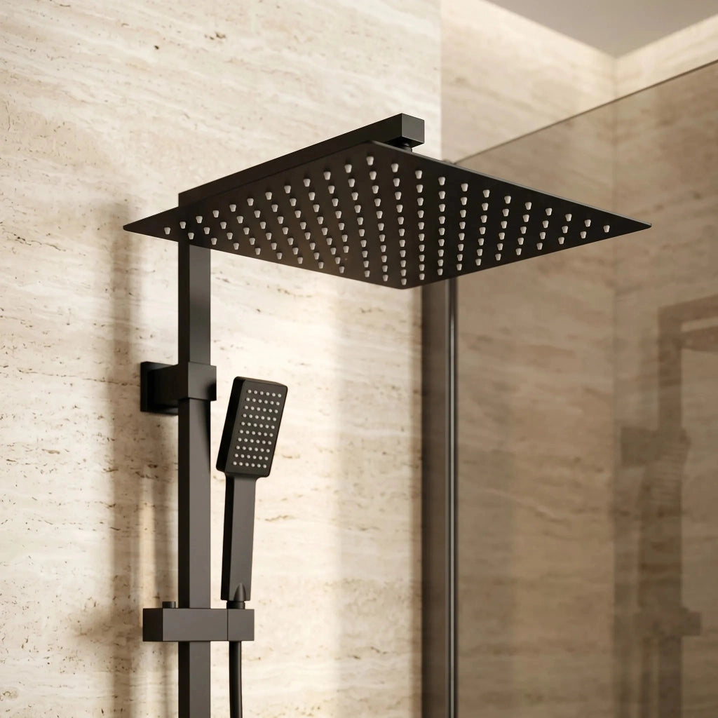 Soffione Doccia Quadrato Rea Js-p015b 30cm Black