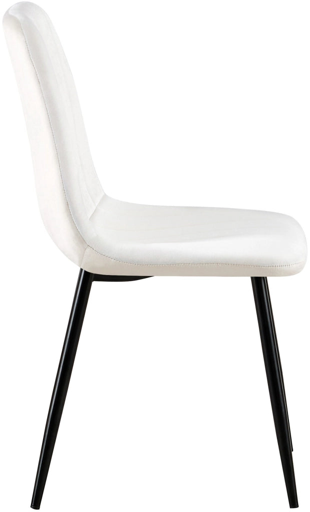 Sedia Dijon in velluto o tessuto Velluto,bianco crema