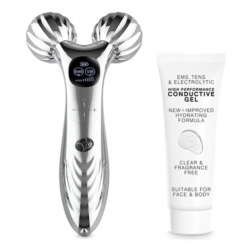 Massaggiatore facciale rio the beauty farm face & body roller silver