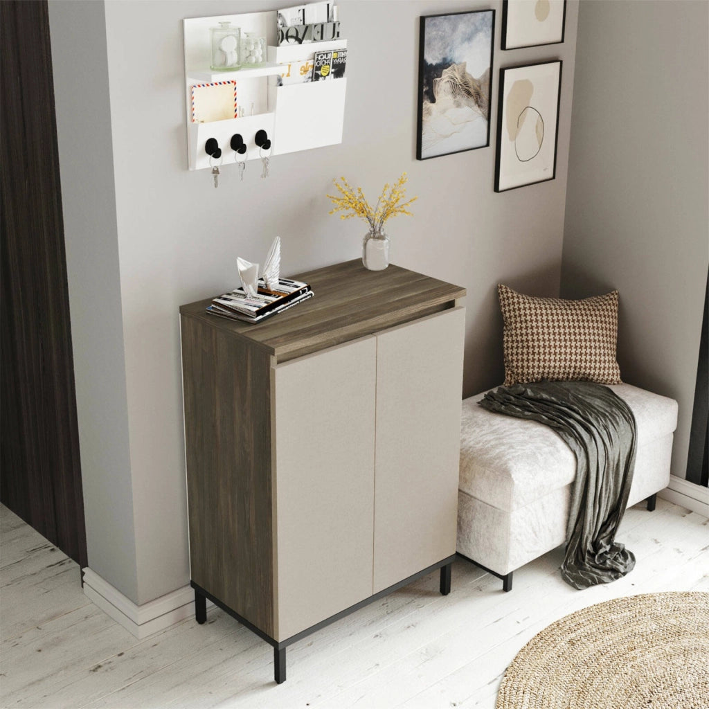 Madia Phailin, Credenza 2 Ripiani, 60x36x86h cm Marrone