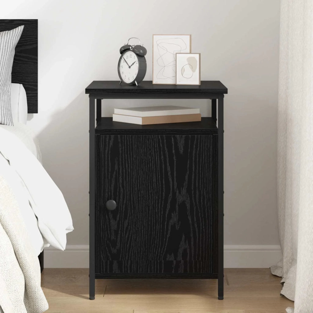 Armadio da Notte Rovere Nero 40 x 42 x 60cm Legno multistrato