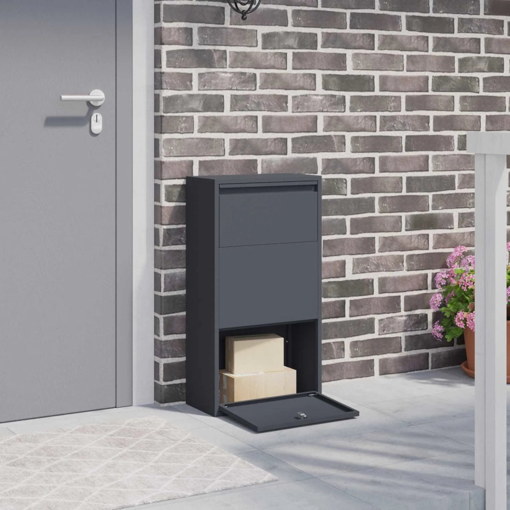 Cassetta per pacchi con porta Antracite 44 x 22 x 82 cm Acciaio CFW9780348