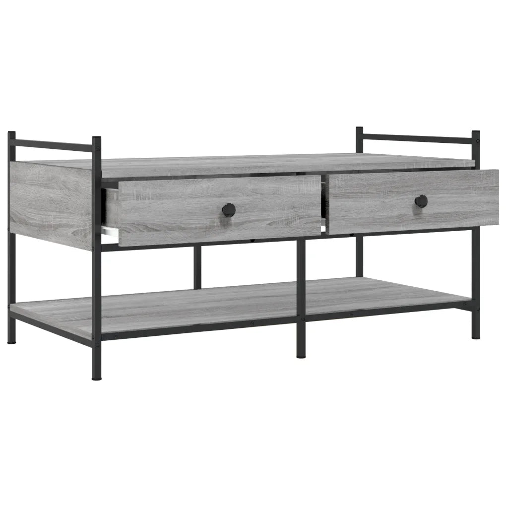 Tavolino da Salotto-Tavolino da soggiorno-Tavolo Grigio Sonoma 99x50x50 cm Legno Multistrato