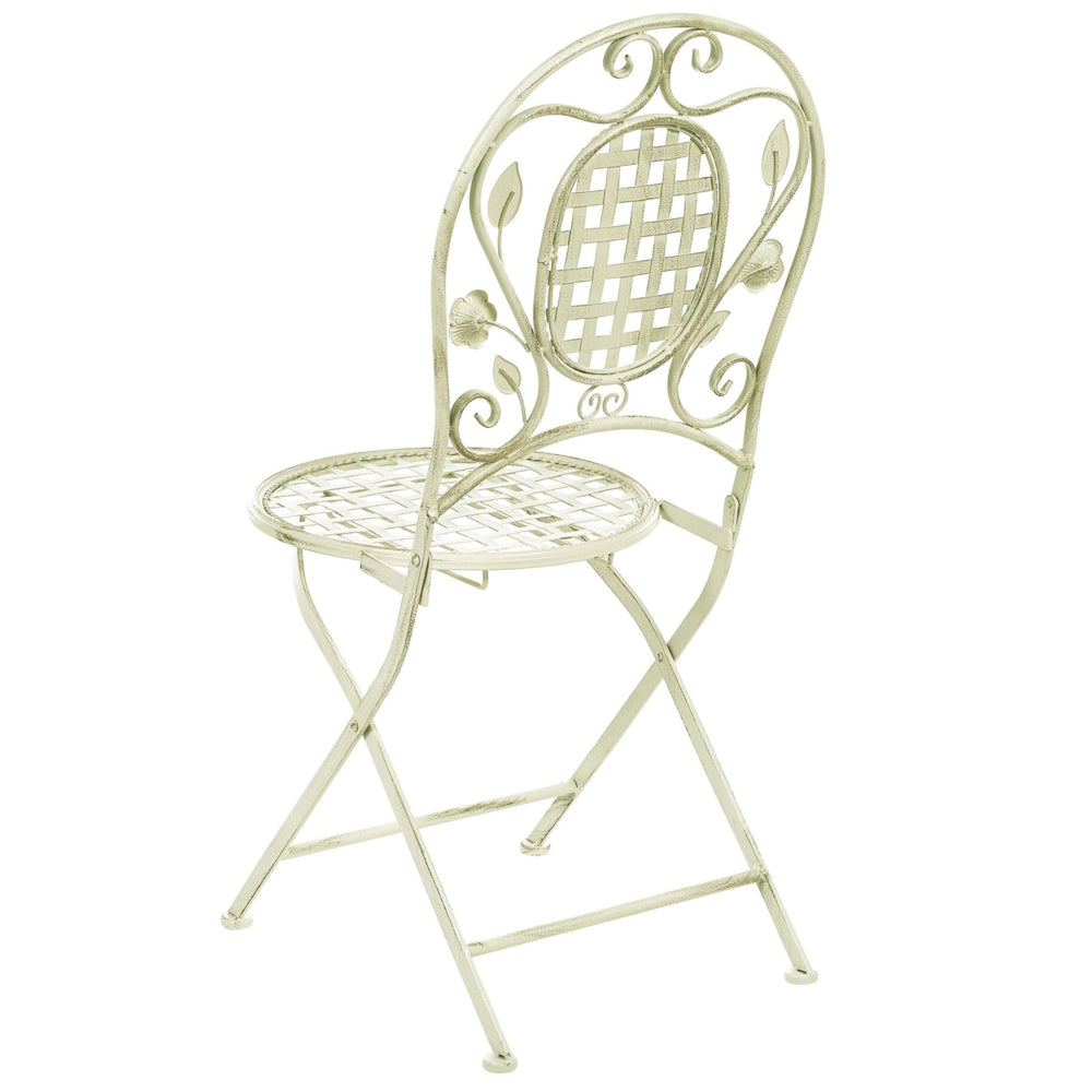 Set di 2 Sedie da Giardino Bistro Pieghevoli in Metallo Verde Chiaro