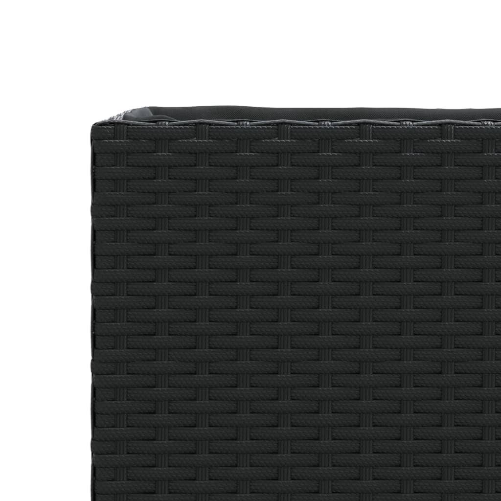 Fioriera rialzata per piante fiori giardino terrazze con 3 vasi set da 2 105 x 30 x 32 cm resina intrecciata nera 02_0038858