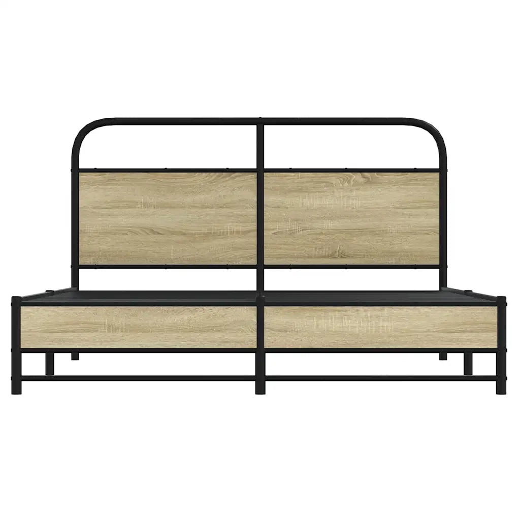 Giroletto senza Materaso in Metallo Rovere Sonoma 160x200 cm 3318688