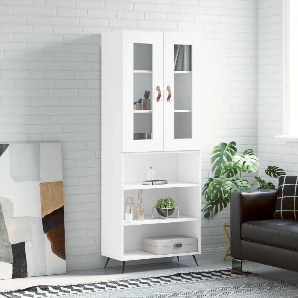 Credenza | Madia | Buffet da pranzo | Armadio da pranzo Bianca 69,5x34x180 cm in Legno Multistrato