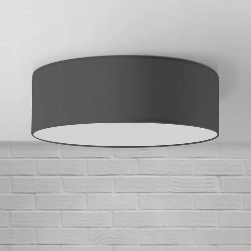 Plafoniera Lampex Iglo nera 50cm 3xE27 tessuto metallo