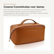 Borsa di trucco portatile con grande capacità - Organizzatore multifunzionale - Borsa impermeabile - Maniglia - Cerniera dorata - Borsa di trucco