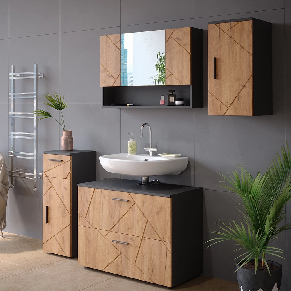 Mobile bagno Irma Rovere dorato/Antracite 30 x 59 cm Vicco