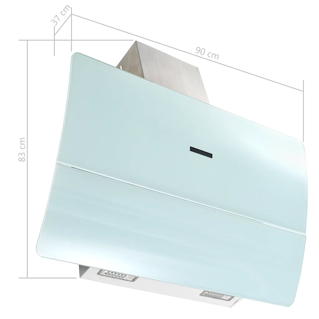 Cappa Aspirante a Muro Acciaio Inox 756 m³/h 90 cm Bianca 50704