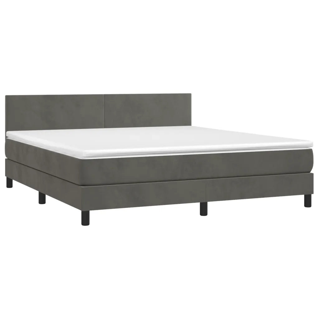 Letto a Molle con Materasso e LED Grigio Scuro 160x200 cm cod mxl 37949