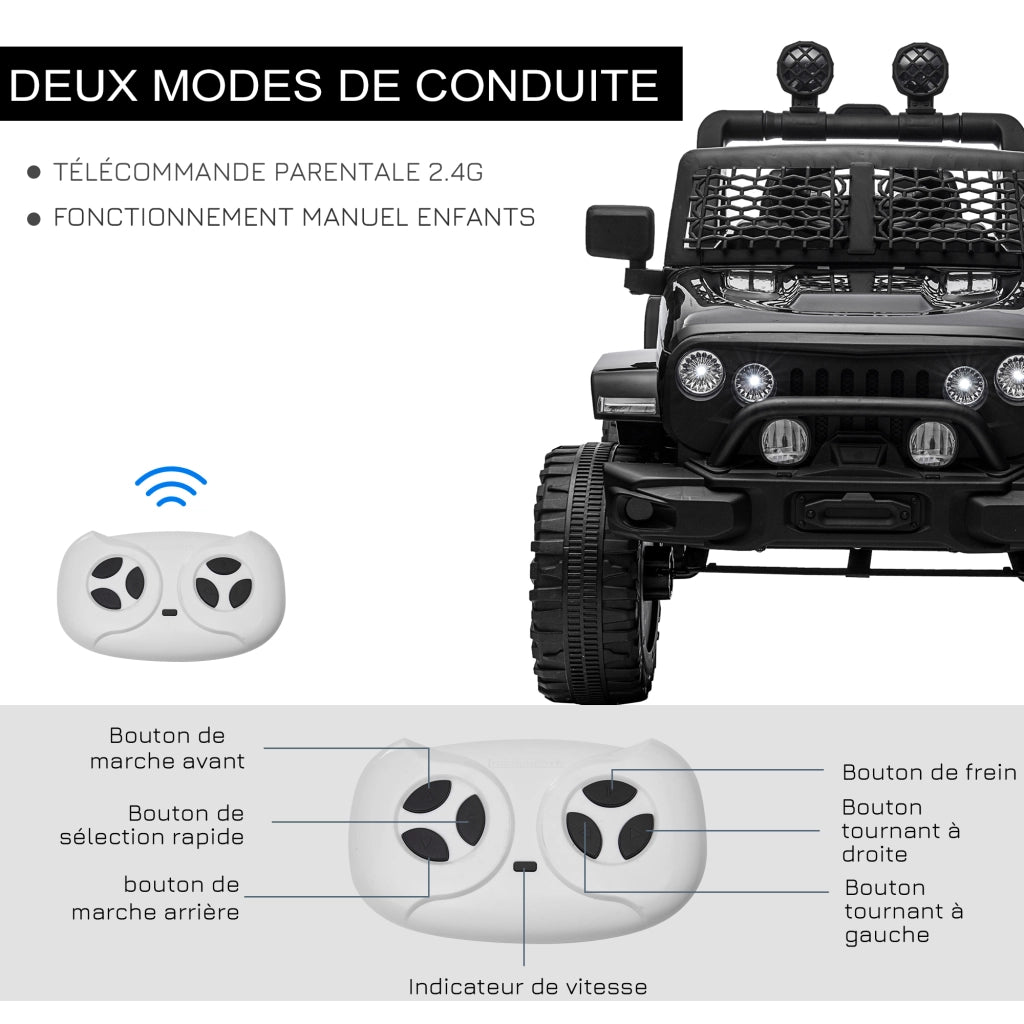 Auto elettrica per bambini 12V con telecomando ¨C zephmum ¨C nero