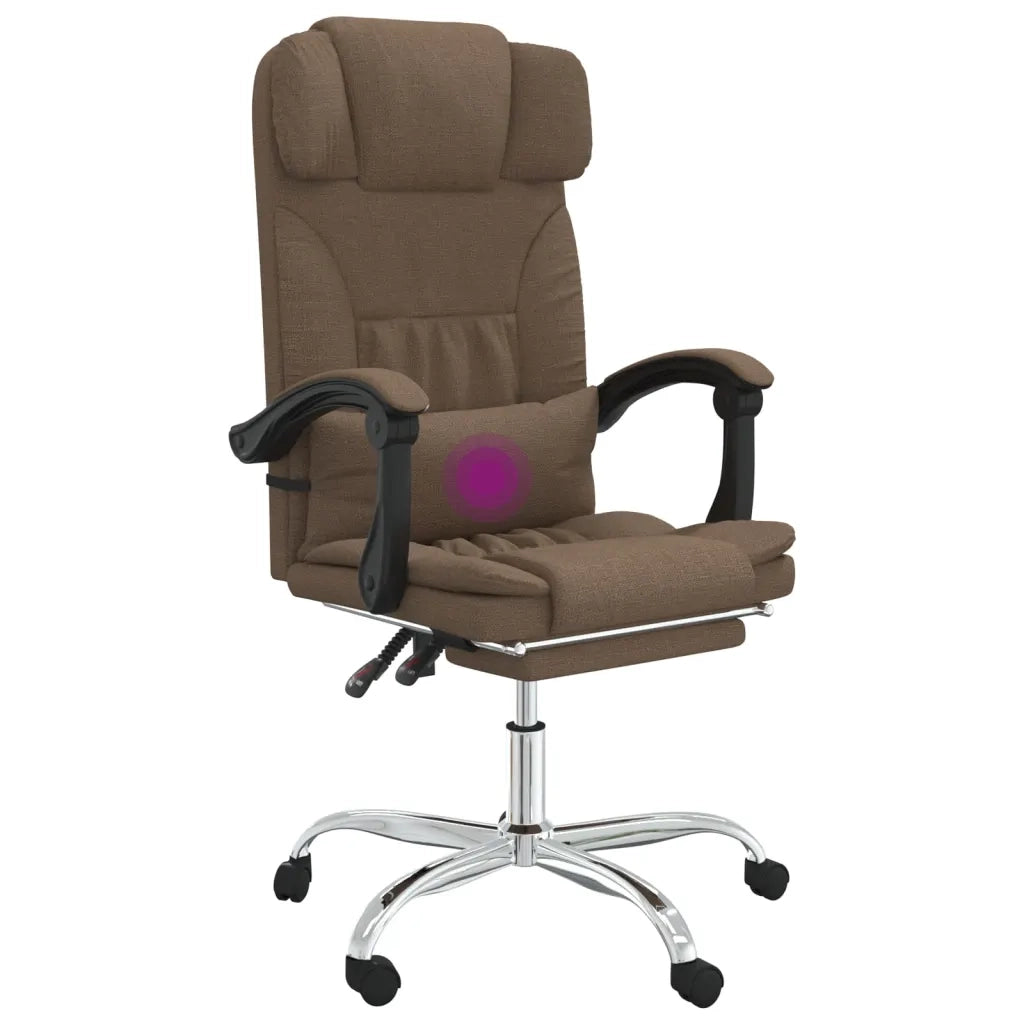 Sedia da Ufficio Massaggio Reclinabile Marrone in Tessuto cod mxl 36888