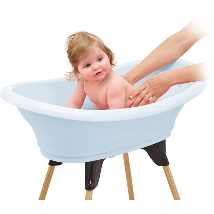 KIT VASCA THERMOBABY VASCO Fleur Bleue: vasca + piedini + tubo di scarico