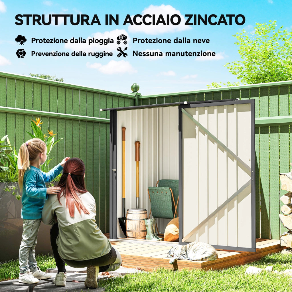 Casetta da Giardino ¨C Zephmum ¨C Grigio 100x104x160 cm