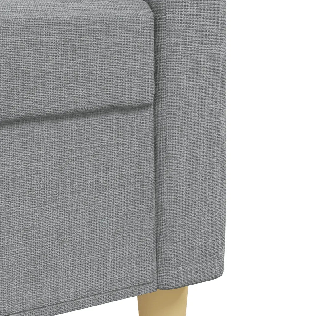 vidaXL Set Divani 3 pz con Poggiapiedi e Cuscini Grigio Chiaro Tessuto