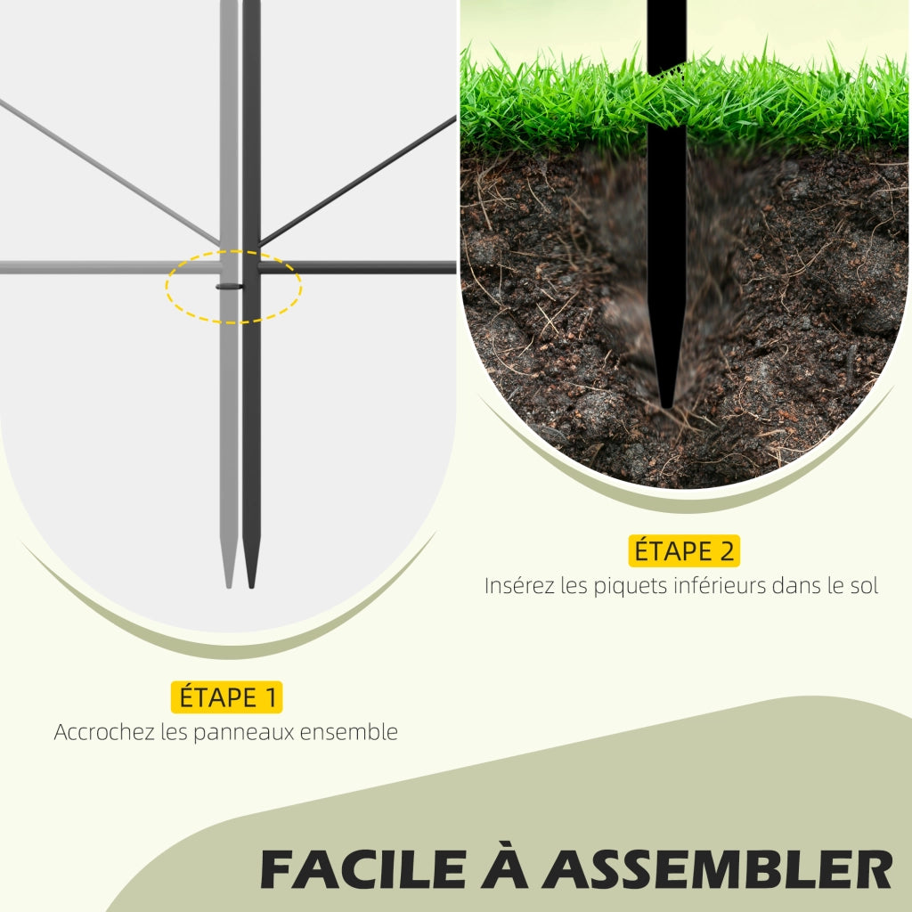 Recinzione Giardino 5 Pezzi ¨C Zephmum ¨C Nero Metallo 305x62 cm