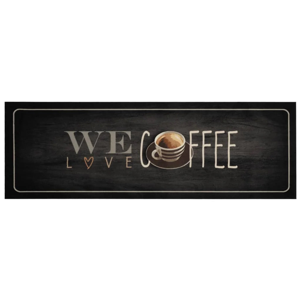 Tappetino da cucina lavabile design elegante assorbente 180 x 60 cm velluto nero 02_0056430