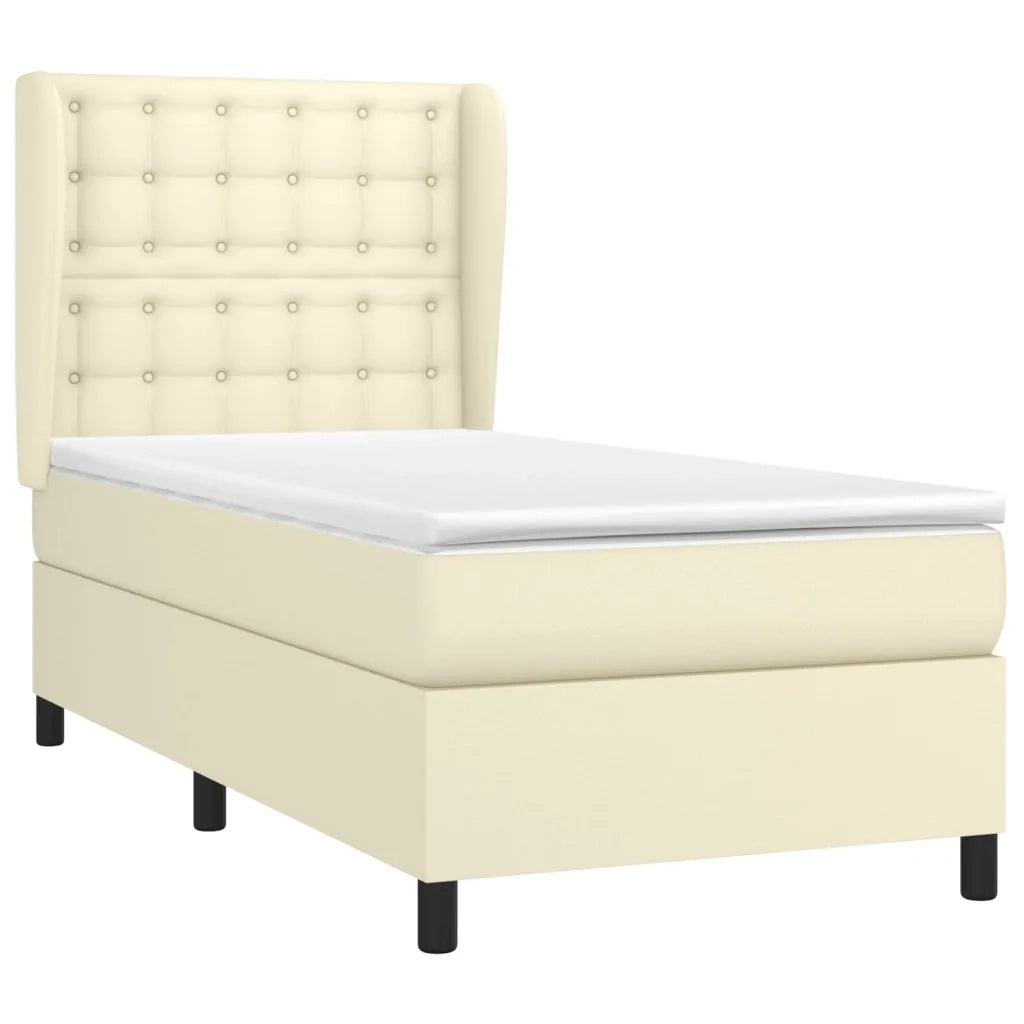 Giroletto a Molle con Materasso Crema 90x200 cm in Similpelle cod mxl 59126