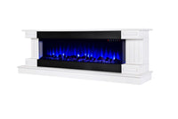 Camino Elettrico da Pavimento 60,3x181x43 cm Effetto Fiamma 1500W Arizona & Dalas maxi Bianco