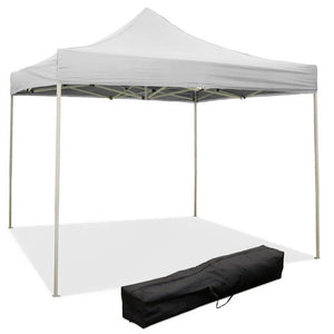 Gazebo Richiudibile Pieghevole 2x2m in Acciaio e PVC Impermeabile Bianco