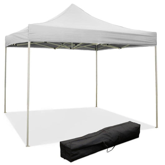 Gazebo Richiudibile Pieghevole 2x2m in Acciaio e PVC Impermeabile Bianco