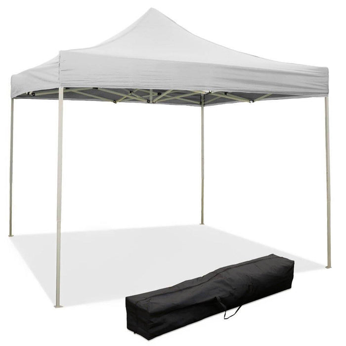 Gazebo Richiudibile Pieghevole 2x2m in Acciaio e PVC Impermeabile Bianco