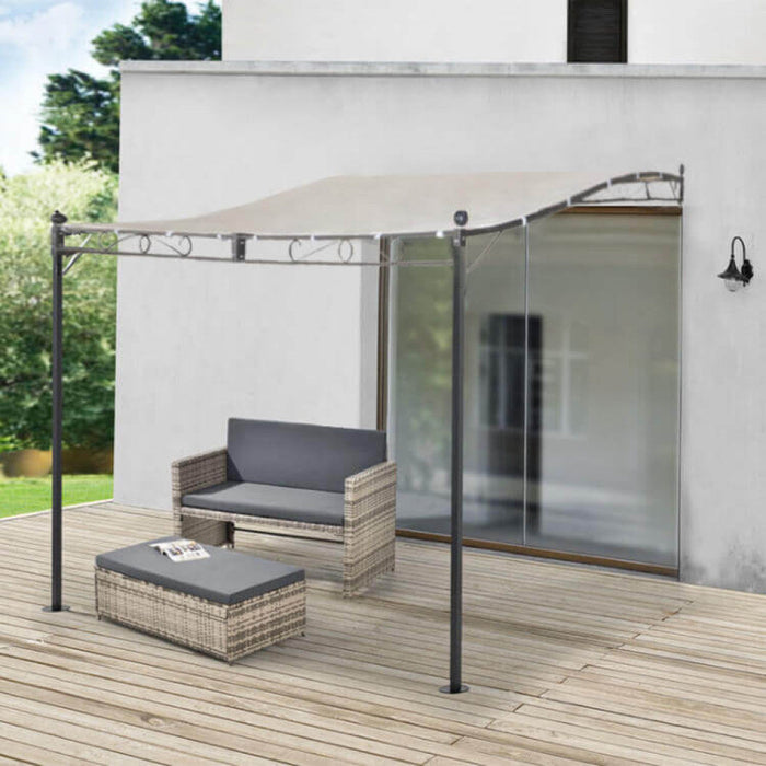 Gazebo Pergola Addossato 3x4 m in Acciaio Antracite