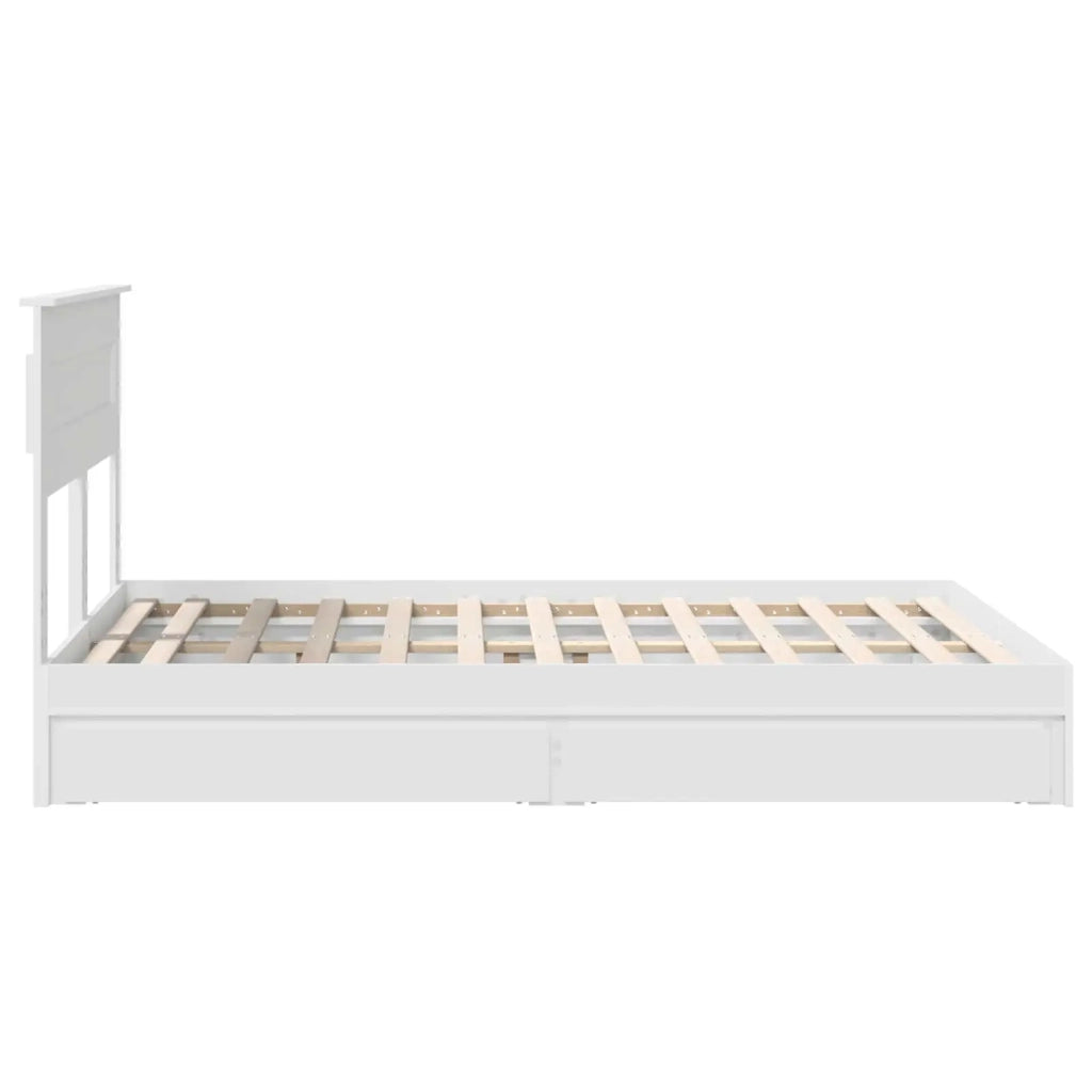 Letto con Contenitore Bianco 160 x 200 cm Legno multistrato