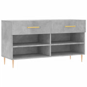 Panca Porta Scarpe | Scarpiera | Mobile per scarpe Grigio Cemento 102x35x55cm Legno Multistrato
