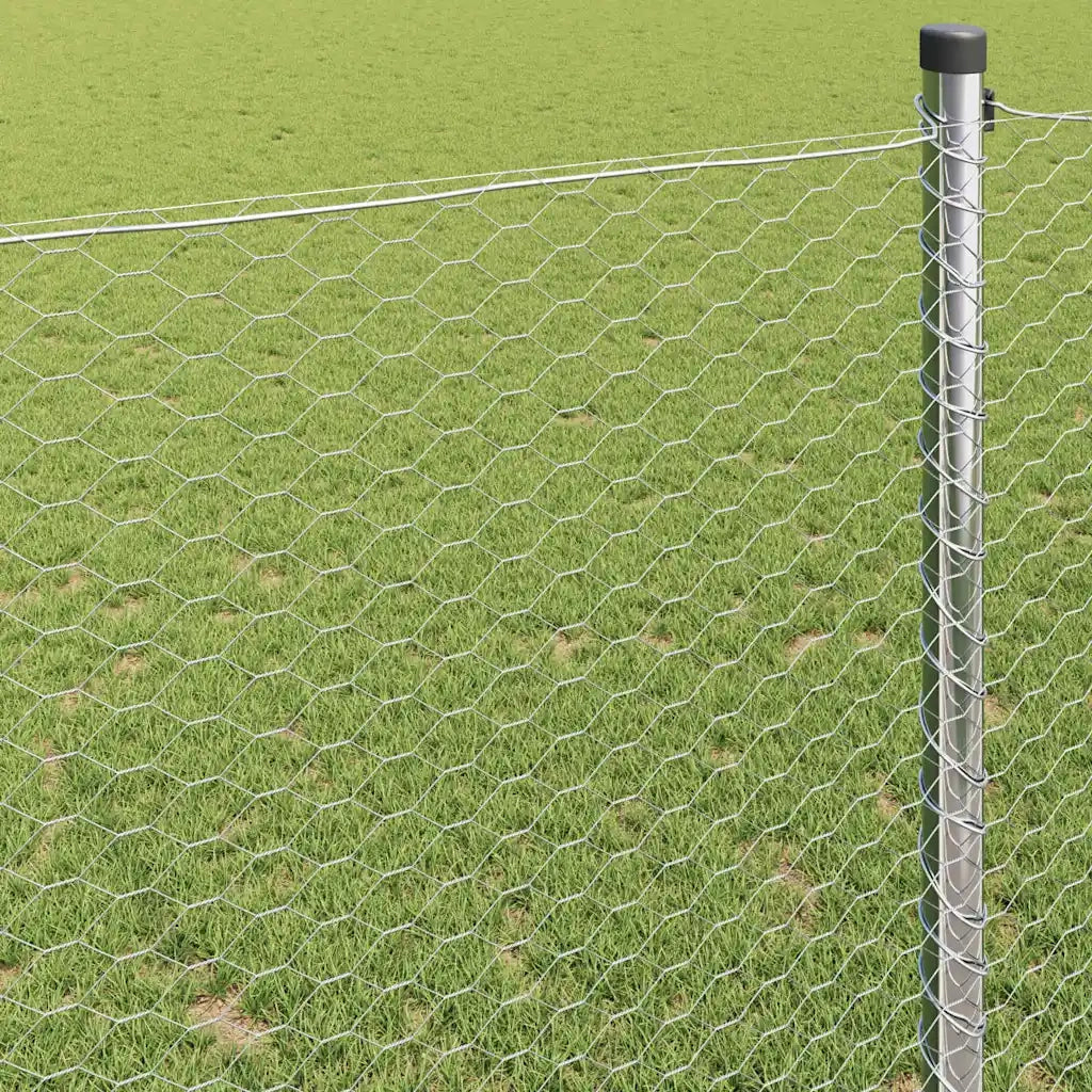 Recinzione Esagonale Argento 0,8 x 25 m Acciaio zincato 42005677